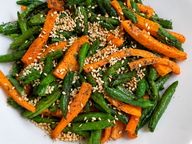 Air fryer Carrots and French&nbsp;Beans