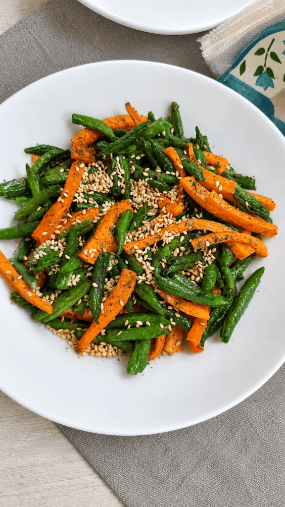Air fryer Carrots and French&nbsp;Beans