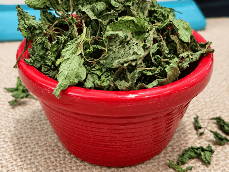Air Fryer Dried Pudina (Homemade Dried Mint&nbsp;Leaves)